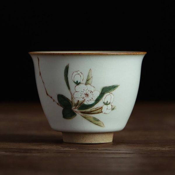 

chansshova традиционный китайский ретро стиль ручной росписью crecle ceramic 60 мл чашка чая китайский фарфоровая маленькая кофейная чашка h