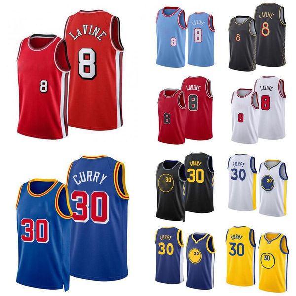 

basketball jersey zach lavine #8 stephen curry #30 demar derozan #11 red white blue 2021-22 city jerseys men youth s-xxl, Black;red