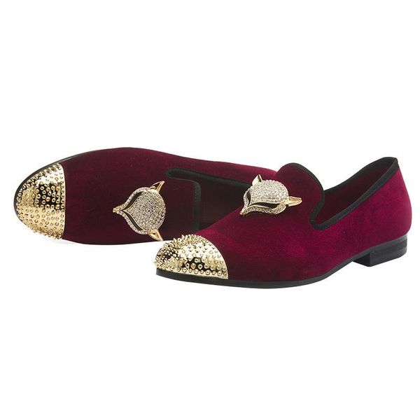 

british metal pointed wedding shoes men casual business red black party dress office shoes plus size 46 mens leather footwear