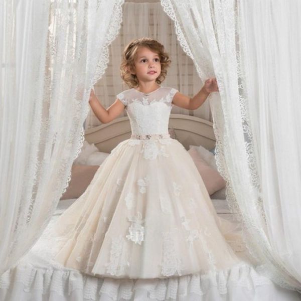 

girl's dresses lace flower girl kids first communion skirt tutu child for party wedding princess girls vestidos para ninas, Red;yellow