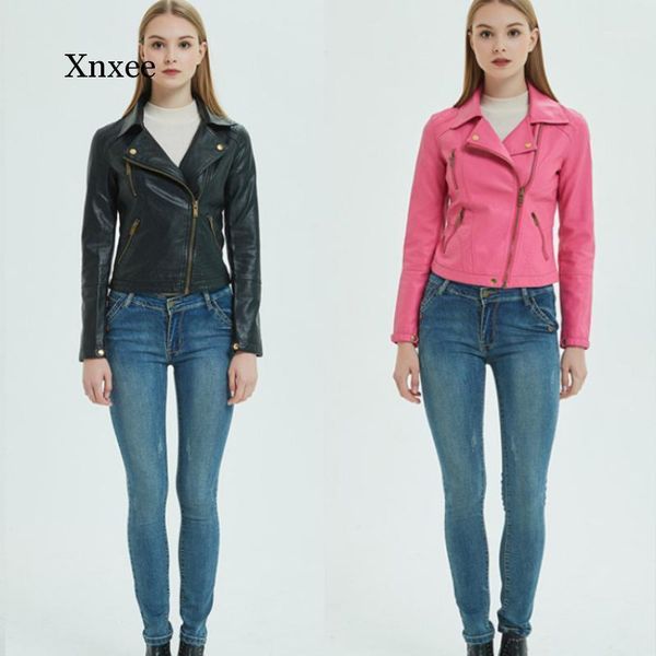 

new loose pu faux leather jacket women classic biker jacket autumn winter lady basic coat fashion casual outerwear clothing1, Black