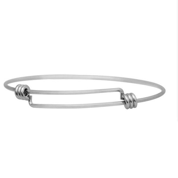 

bangle fashion 5/10pc expandable charm adjustable wire bracelet stainless steel jewelry for women men unisex, Black