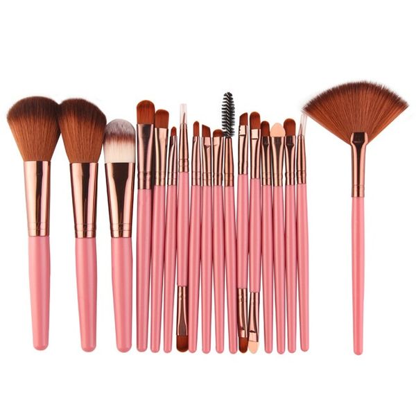 DHL estilo popular 18 pçs / set makeup escova um conjunto escovas ferramentas kit fundação de energia blush sombra de olho misturando fã cosmético