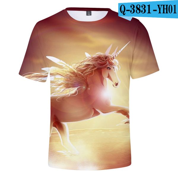 

unicorn rainbow cartoon 3d print shirts funny comics hippie men clothing
