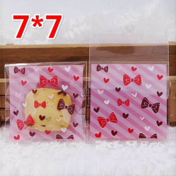 

gift wrap 100pcs/lot cookies bag blue purple stripes love bow decor homemade snack candy packaging party nougat wrapper