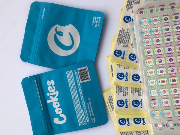 

наклейки мешки 3.5g местные этикетки ароматизаторы edibles майларового печенье сумка пахнет твердые medicated и синие сумки голограмму proof, Pink;blue