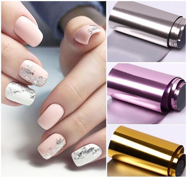 

1 roll rose gold nail foils sparkly sky glitter nail art transfer stickers pa jllewt, Silver;gold