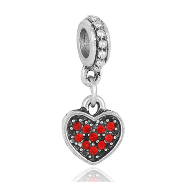 

2pcs/lot red charm pendant,men women child bracelets necklaces beads, for brand charm bracelet diy jewelry gift wmtxbg