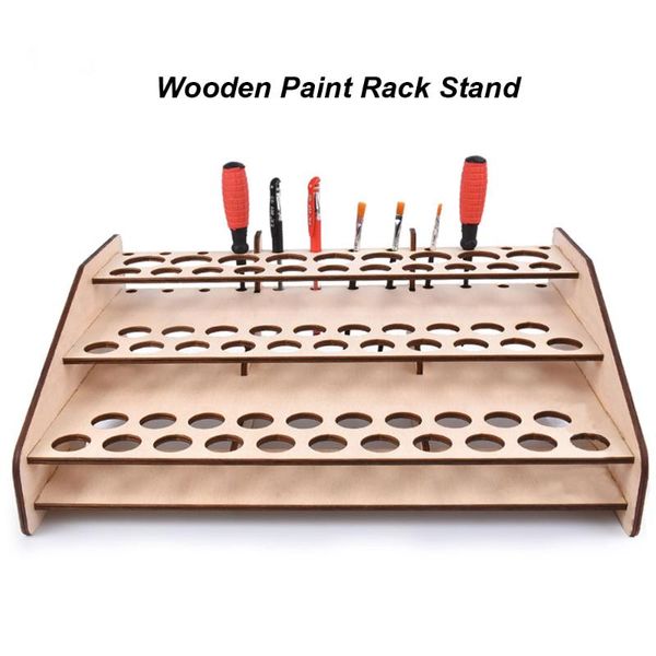 

diy wooden paint rack stand painting ink bottle storage holder organizer pigment shelf paintings bracket brushes tool stand