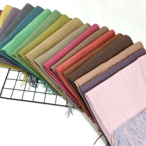 

lamaxpa dropshipping fashion winter cashmere scarf women double side pashmina shawls and wraps hijab female warm bandana foulard 201006, Blue;gray