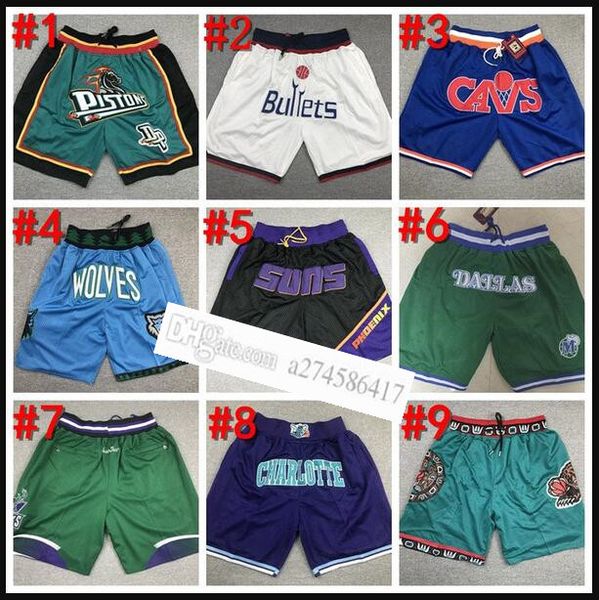 

men just don shorts 95 edition retro mesh authentic stitched just don pocket basketball shorts stitch city teams name & year id tags 05, Black