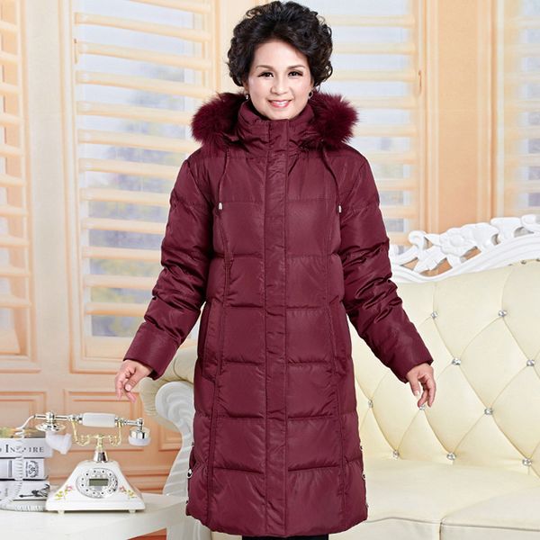 

2021 new women's coat down to size warm winter old people's jackets parkas long coats mujer kj506 qc5p, Black