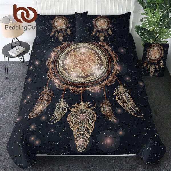 

beddingoutlet dreamcatcher пододеяльник твин полный queen king galaxy golden print-чешского постельное белье 3d пододеяльник 3шт luxury