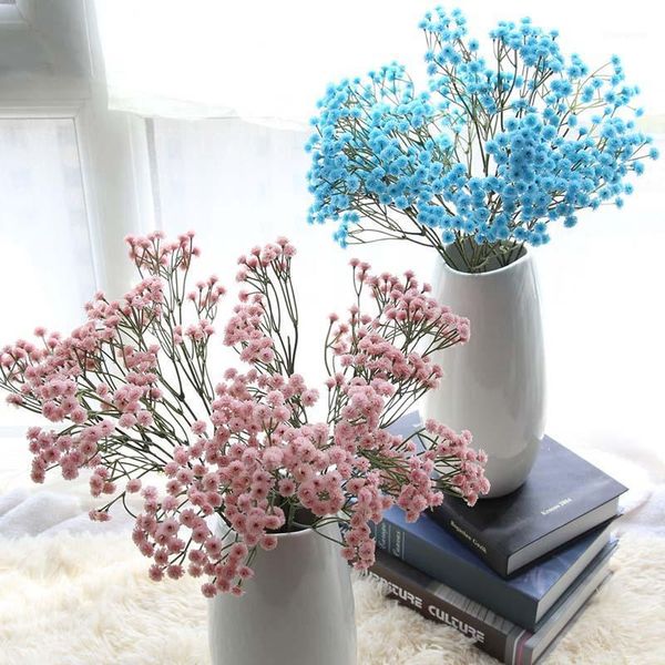 

blue/pink/yellow gypsophila artificial flower baby breath fake silk floral plant home wedding party decoration products1