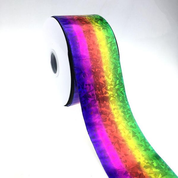 

gift wrap 3 inch (75mm) rainbow grass hologram grosgrain ribbon many color for choose,diy hair accessories