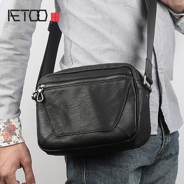 

hbp aetoo leather men's one-shoulder bag, men's head leather casual stiletto bag, fashion men's bag
