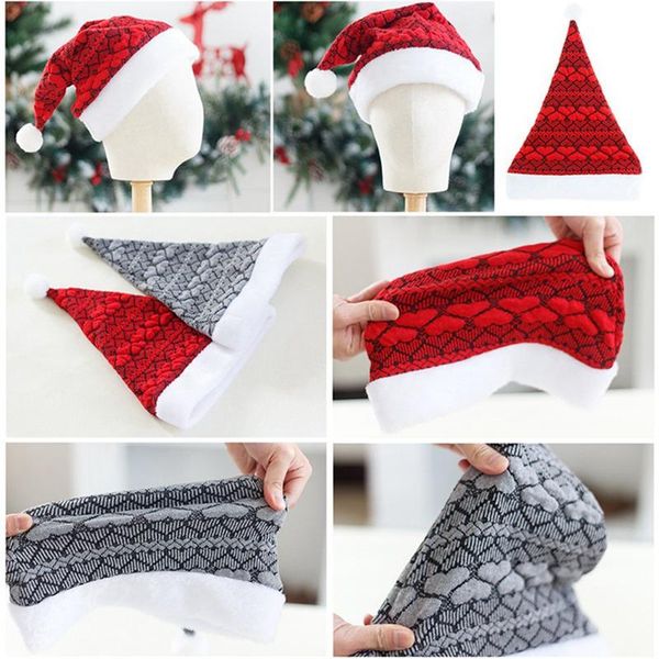 

navidad new year thick plush christmas hat kids christmas decorations for home santa claus gift warm winter