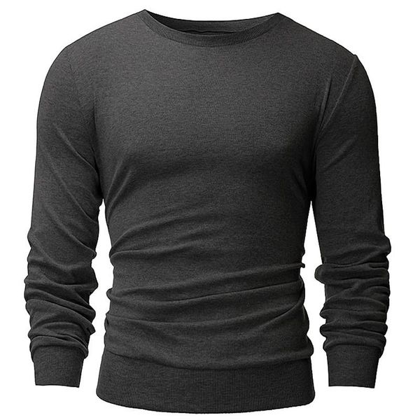 

men's hoodies & sweatshirts men solid color long sleeve round neck pullover leisure workout autumn blouse man warm s-4xl, Black