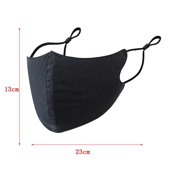 

women men cotton fabric mask protective face masks mondkapjes wasbaar headband bandana mascarillas masque cubrebocas mondmasker wmtkba, Black