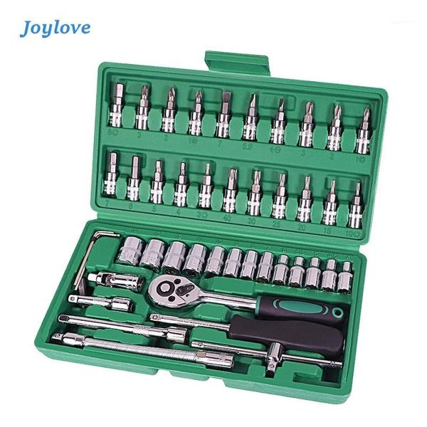 

joylove car repair tool 46pcs 1/4-inch socket set car repair tool ratchet torque wrench combo tools kit auto repairing set1