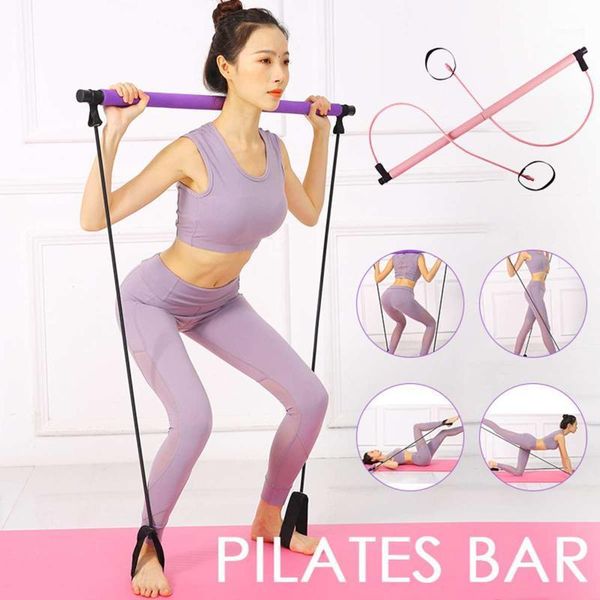 

resistance bands pilates stick bar with home gym portable fitness bodybuilding rubber tube yoga exercise workout1
