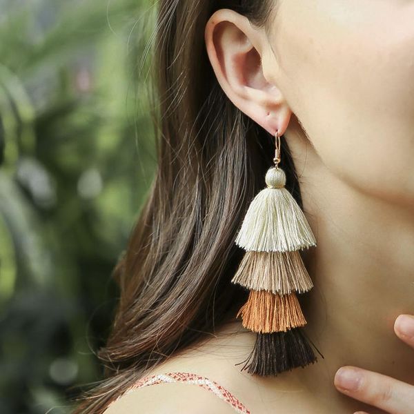 

1pair fashion tower layer tassel earrings diy jewelry garment decorative accessories craft tassels female personality decoration h jllbrv