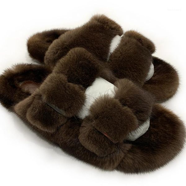 

slippers ladies real fur slipper women real slipper cute1, Black