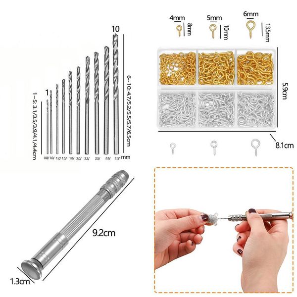 

1set hand drill for resin molds sanding stick uv epoxy resin mold tools diy jewelry making equipments metal drill screw eyepins h wmtmpf, Silver