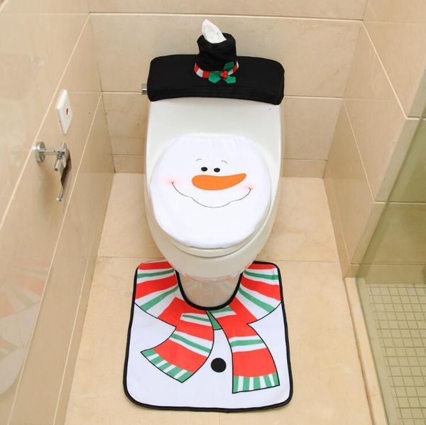 

rug reindeer covers santa seat christmas decoration toilet l bathroom set xmas gift 4pcs /set lxl376vosn