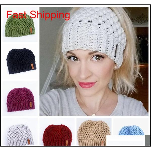 

ponytail knit hat woman winter hats warm elastic knitted cap outdoor lady travel ski beanie cap beanies zza931 chxf9