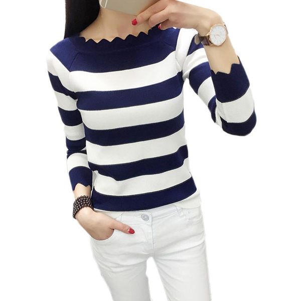 

women casual autumn striped crochet sweaters fashion knitted pullovers sweaters rebecas mujer women winter clothes, White;black