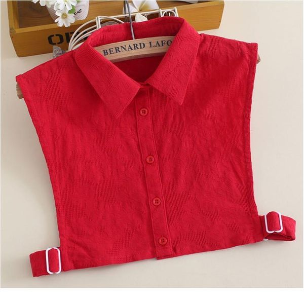 

womens crochet lace red fake collar button down detchable ruffles half-shirt y5gc womens jllegl, Blue;red