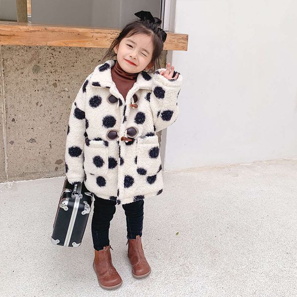 

2020 new cardigan children's coat girls' add cashmere little girl korean autumn and winter fashion 6br4, Black
