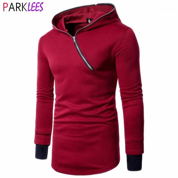 

fashion diagonal zipper hooded sweatshirt men casual hip hop mens hoodies sweatshirts hoody streetwear sudadera hombre1, Black