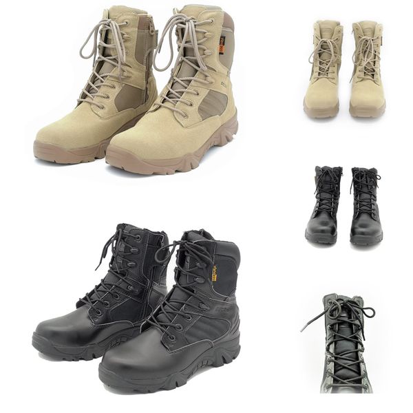 

men cowhide suede delta tactical military boot outdoor high-desert combat boots mens shoes size 39-46, Black