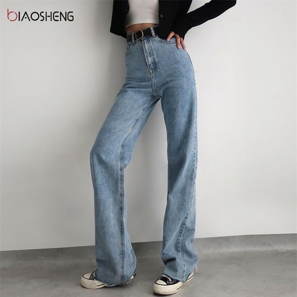 

women's pants mom jeans woman high waist undefined baggy oversize loose wide denim pants fashion y2k straight trousers 210203, Blue