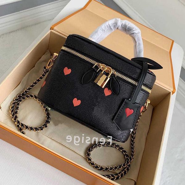 

game on vanity pm bb m57482 womens mini crossbody handbags leather black white canvas flowers heart chain bags lady makeup bag m45165 m57118