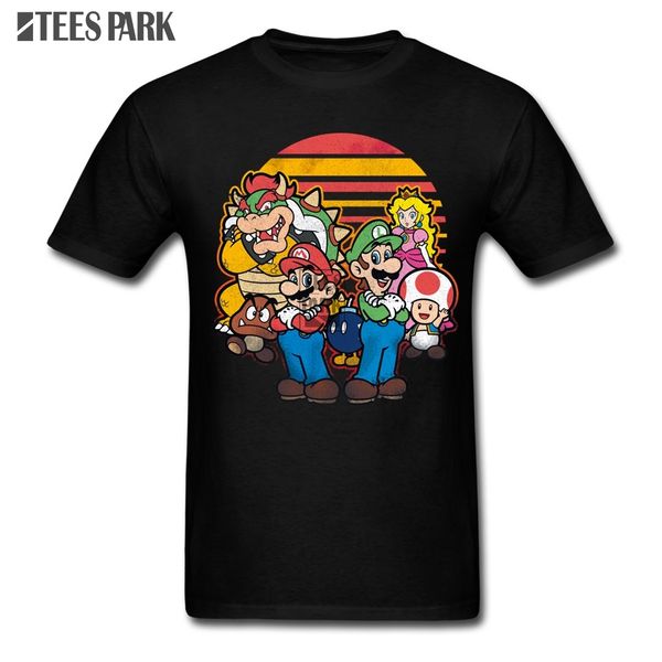 

graphic tees gang's all here super mario bro man t shirt men's organnic short sleeved designing male popular sport hooded sweatshi