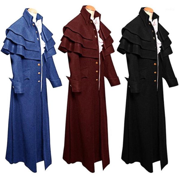 

vintage tailcoat jacket gothic frock uniform coat men button fashion steampunk vintage tailcoat jacket gothic#g301, Tan;black