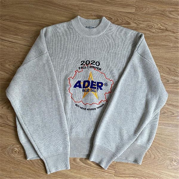 

fashion adererror sweaters men women star logo embroidery ader error knitted pullovers1, White;black