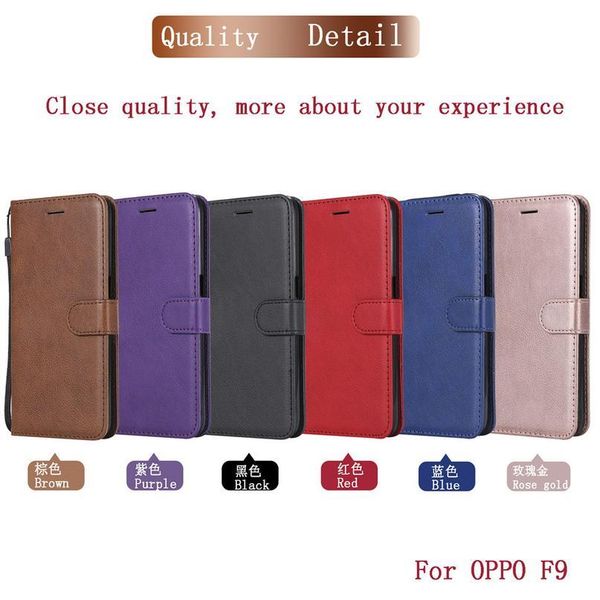 

fashion cute simple solid color case for capa oppo f9 f7 f5 a73 r17 card slot lanyard business phone cover b qylxno