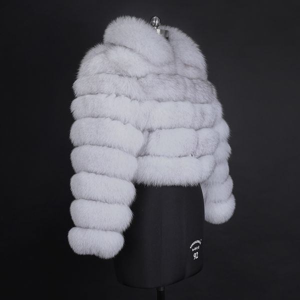 

2021 natural fur jacket elegant , new female royal fox skin tsw3, Black