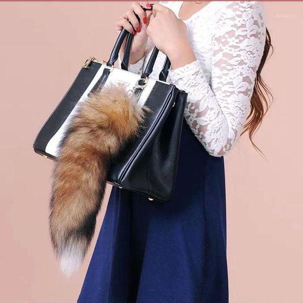 

faux tail large key ring women bag handbag purse decor pendant keychain gift1
