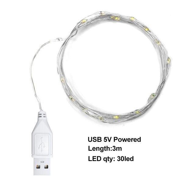 

2 3 5 10 м медного провода шнура сид свет освещения праздника fairy свет шнура garland на рождество свадьба украшение кпт jllnys