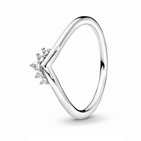 

2019 autumn new pans 925 sterling silver tiara wishbone ring original for women wedding party rings diy fine jewelry gift1, Slivery;golden