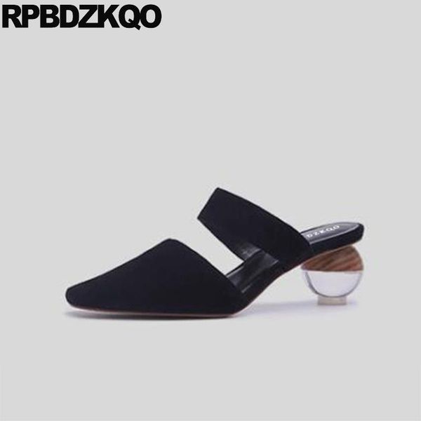 

women fashion 2020 summer shoes chunky ladies sandals thick square toe pumps strange new black size 4 34 block medium heels high