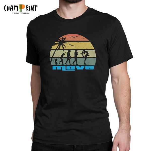

sport retro vintage ice skating evolution t-shirt men roller skater skate funny tee shirt round neck t shirts plus size clothes