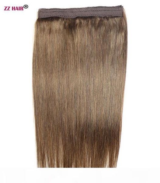 

16"-22" 100% brazilian remy human hair 70g fish wine halo hair flips in on human hair extension 1pcs set non-clips natural straigh, Black;brown