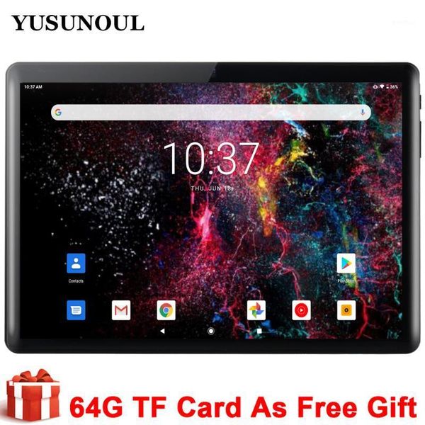 

tablet pc 2021 10 inch android 9.0 google play 3g phone call tablets wifi bluetooth gps ips 2.5d tempered glass+gifts1