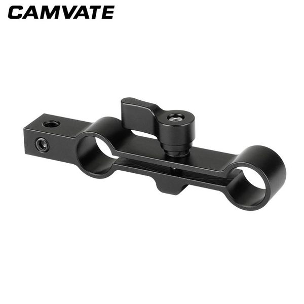 

camvate standard 15mm dual rod clamp rail connector adapter with 1/4"-20 mounting hole for dslr camera /monitor support system